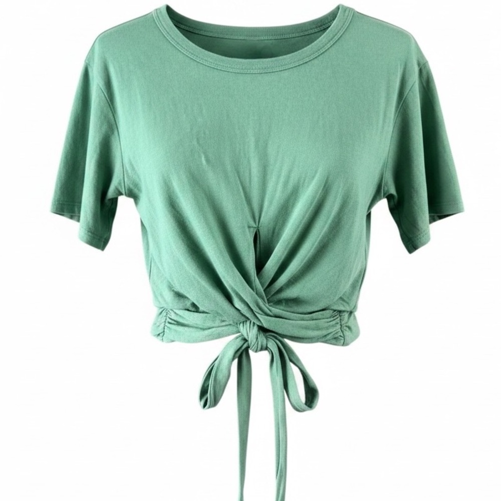 Aerie Short Sleeve Crop Tee in Sage Green Crop Top Medium Athleisure Casual Tee